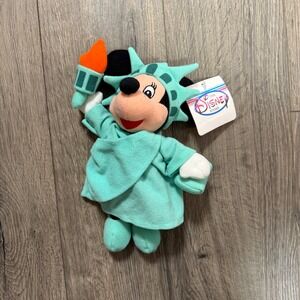 Disney Store Liberty Minnie Mouse Bean Bag Plush Toy Statue of Liberty‎ New